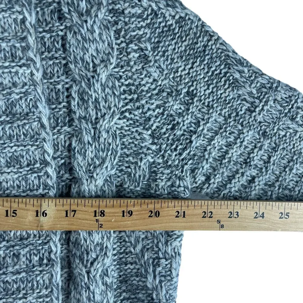 Lineamaglia Women's Wool-Blend Gray Sweater Large Open Cardigan Made in Italy - Picture 5 of 8
